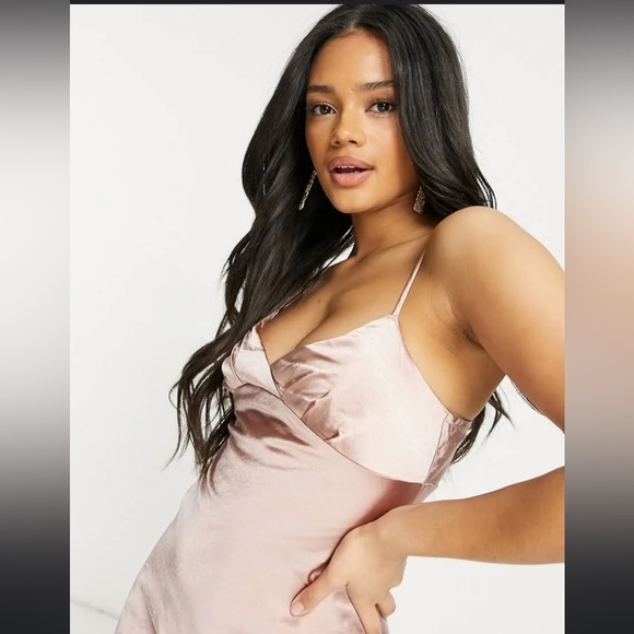 Mink Satin Maxi Dress - Picture 4 of 13